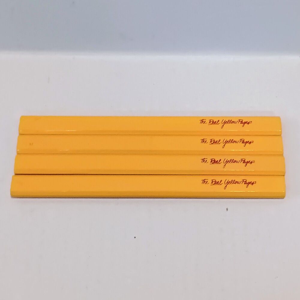 Vintage The Real Yellow Pages Carpenter Pencil-Lot Of 4-Promotional-Telephone
